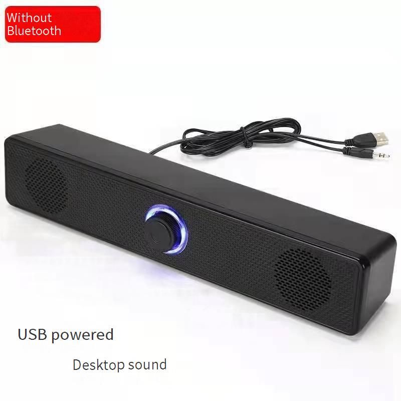 E350MB Wired & Bluetooth Multimedia Speaker - Wooden Desktop Soundbar With Deep Bass (PC/Laptop Compatible, Long Strip Design)​_voghion.com