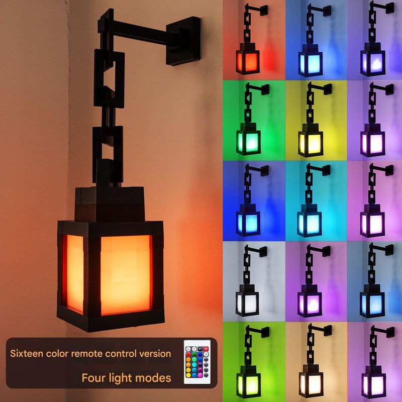 Minecraft Luminous Lantern Night Light Charging Game Torch Lamp Children's Bedroom Atmosphere Lamp Model Ornaments Lamp_voghion.com