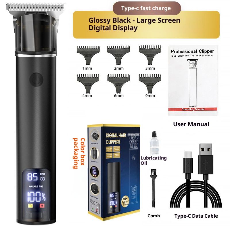 Professioneller Haarschneider – Wiederaufladbarer kabelloser Haarschneider mit LCD-Bildschirm, verstellbaren Kämmen und leisem Motor für Männer, Frauen und Haustiere_voghion.com