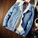 Giacca in denim con fodera in sherpa – Cappotto invernale unisex con interno in pile (100% poliestere) – Giacca da camionista streetwear oversize per uomo e donna_voghion.com