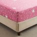 Lenzuolo con angoli con stampa a stelle rosa e grigie - Copriletto in poliestere con stampa digitale 3D, grazioso set di biancheria da letto per bambine con tasche profonde e bordi elastici_voghion.com