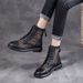 ShoeVault Stivali corti in vera pelle da donna, Single 2022 Primavera Estate Nuovo Martin Internet Celebrity Slim Mid-Calf Hollow Mesh_voghion.com