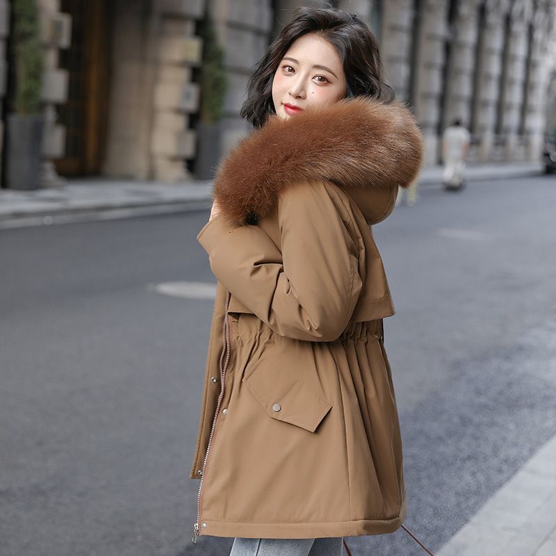 Moda donna più pile pie superare giacca calda cotone cappotto invernale_voghion.com