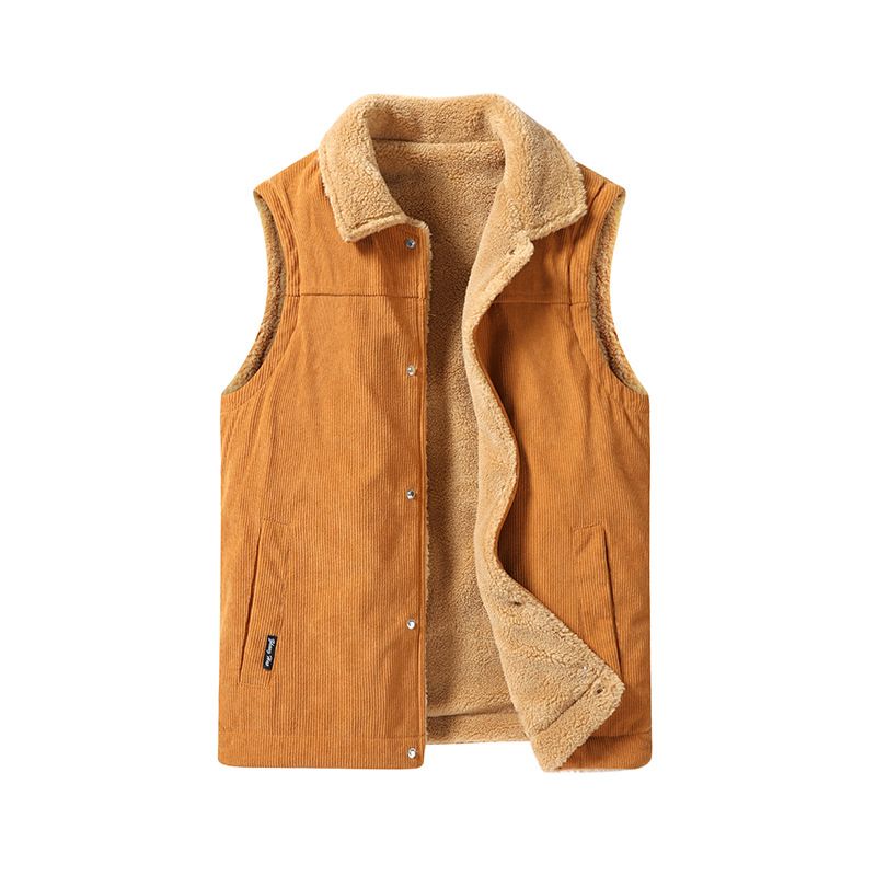 Men's Autumn Winter Jacket With Plush Ulation, New Men's Vest Jacket, Versatile And Casual Stand Up Collar Top_voghion.com