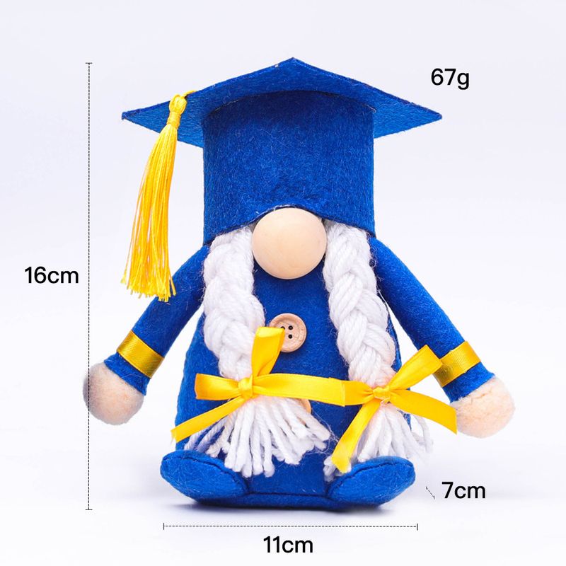 New Graduation Glasses Wearing Bachelor's and Doctoral Faceless Rudolf Doll Blue Decorative Toy_voghion.com