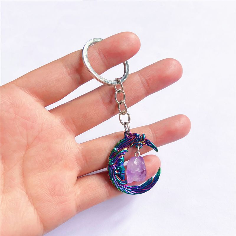 Hot selling Charm Package Natural Irregular Purple Crystal Keychain_voghion.com