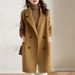 Doppelseitiger Wollmantel für Damen – Slim Fit Trenchcoat mit Gürtel, eleganter Pea Coat für Herbst und Winter, Büro & Freizeit_voghion.com