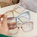 Ultra-light Trendy Cold Brown Box Color-changing Myopia Glasses Women's Transparent Frame Ins High-value, Thin And Plain Flat Mirror_voghion.com
