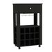 39' H Black Bar- Coffee Cart, Kitchen Or Living Room Cabinet Storage, With 12 Bottle Racks, A Central Shelf With 1 Cup Holders, 1 Drawer Ideal For S_voghion.com