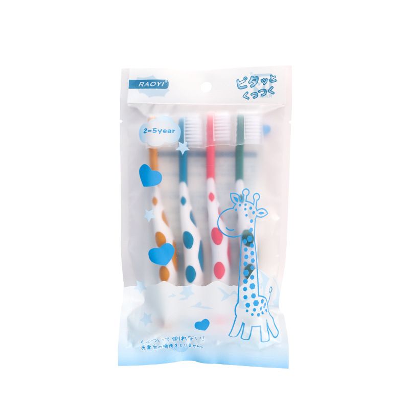 Cartoon Deer Soft Toothbrush for Children Aged 3-4, 5-6, Use with Protective Case, Cute Fine Hair Baby Home Cloth_voghion.com