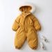 Farblich abgesetzter, fleecegefütterter Schneeanzug mit Kapuze für Kleinkinder – Winter-Thermo-Einteiler mit Reißverschluss, weiches Polyester, Unisex (80–120 cm)_voghion.com