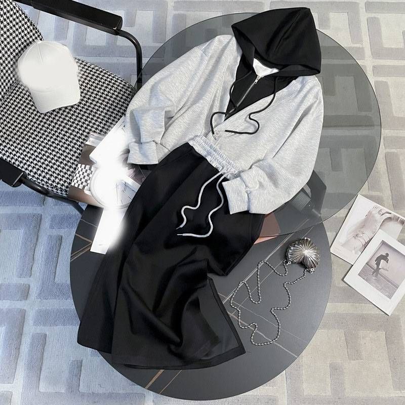 Women's Clothing Fashion suits for women 2024 spring new style two-piece stylish age-reducing high waist split skirt two-piece suit_voghion.com