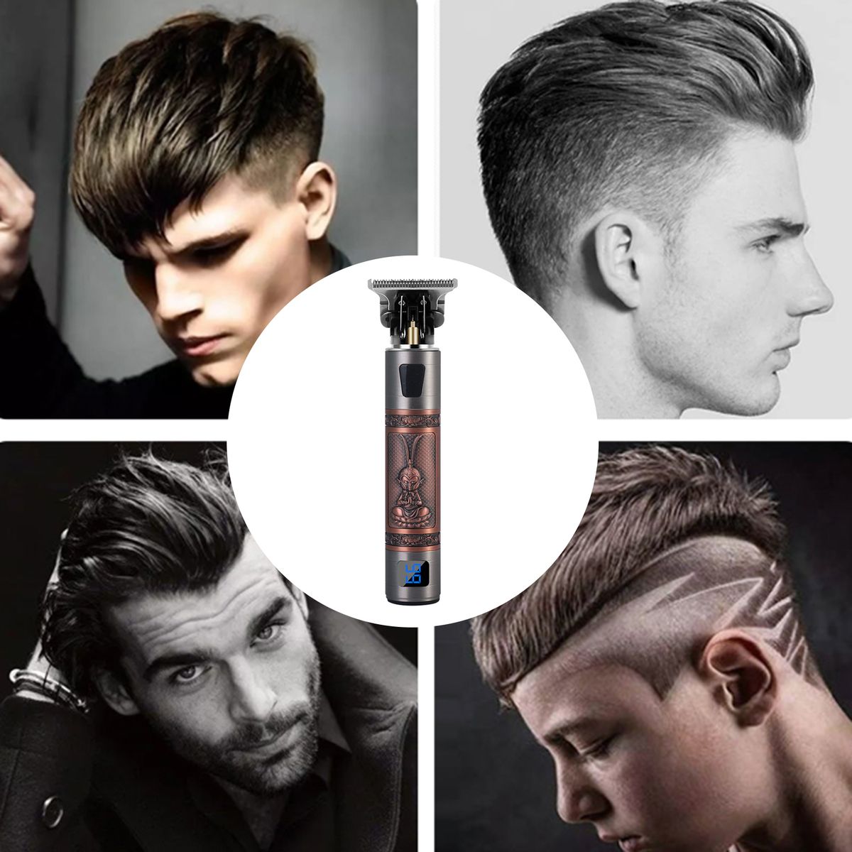 Tagliacapelli elettrico Ruixingst Keep Sharp con testina di taglio a T con ricarica USB, tagliacapelli elettrico digitale per rifiniture_voghion.com