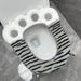 Cuscino per sedile WC universale a forma di zampa d'orso, con adesivo invernale, per quattro stagioni, addensato_voghion.com