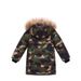 Veste matelassée en duvet pour enfants, col Camouflage, veste rembourrée amovible, épaisse et chaude, à la mode_voghion.com