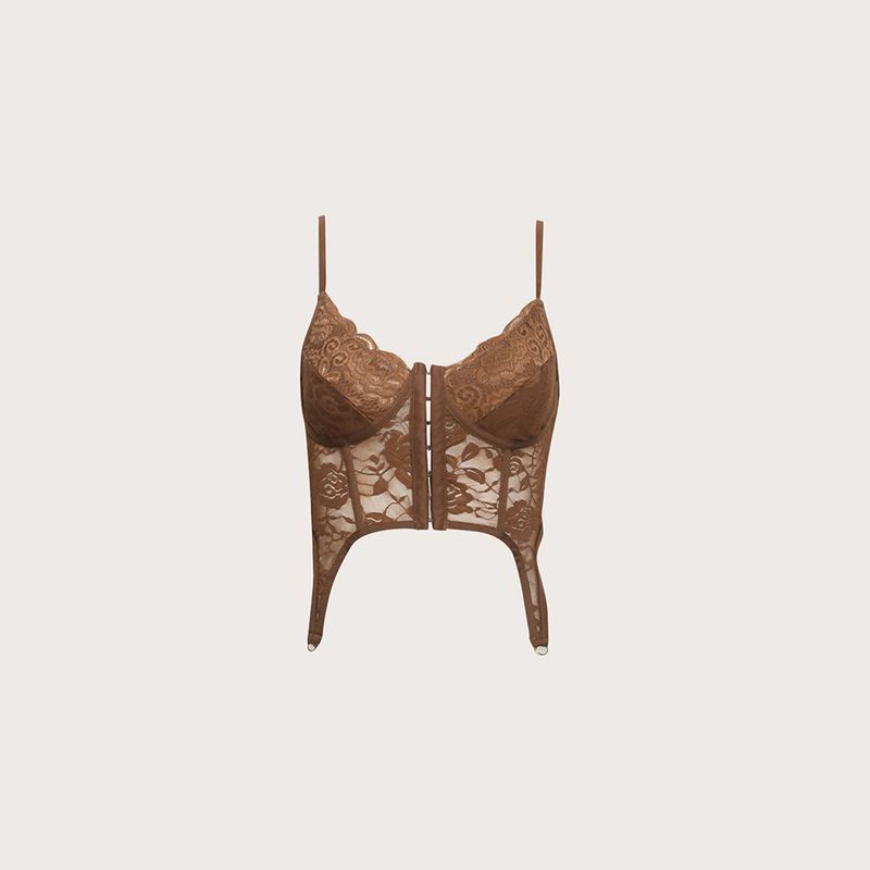 Dames Spice meisjes sexy kant mouwloos pure verlangen halter halter Instagram ondergoed klein vest_voghion.com
