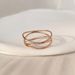 Women's Jewelry - Elegant French-Inspired Three-Layer Thin Line Interwoven 18K Gold Plated Stainless Steel Ring, Minimalist Geometric Design_voghion.com