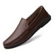 Spring Genuine Loafers Cowhide Slip-On Casual Handmade Youth One-Piece Men's Work Leather Shoes_voghion.com