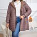 Giacca lunga con cappuccio e fodera in pile per donna – Cappotto invernale comodo con chiusura a zip (L/XL/XXL/XXXL)_voghion.com