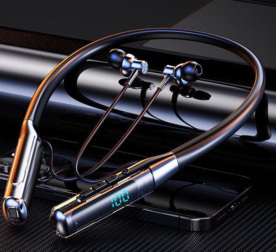 2025 New Neckband Wireless Bluetooth Earphones Long Battery Life Running Sports Noise Cancelling Compatible With Android_voghion.com