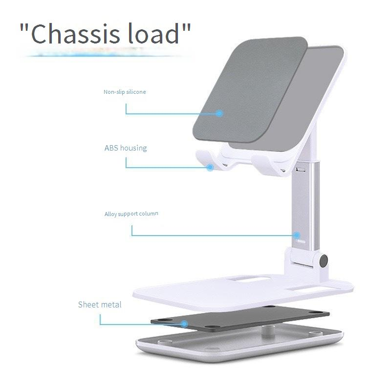 Adjustable Foldable Phone Stand Holder For Desk, Compatible With Smartphones & Tablets, Universal Alloy Mobile Stand For Office, Home, Watching Videos_voghion.com