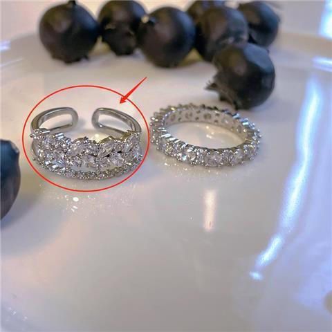 ring High-end Inlaid Niche A Zircon With Adjustable Female Opening, Trendy Instagram Fashion Ring, Artistic Temperament, Opening, , Temperament,_voghion.com