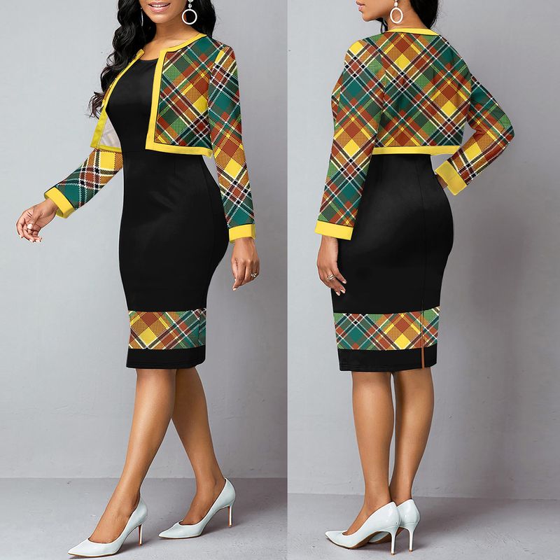 Damenbekleidung sexy Hosenträgerkleid Strickjacke Anzug Hüftrock Jacke zweiteiliger Anzug_voghion.com