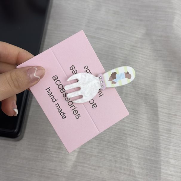 Korean Cute Cartoon Spoon Hairpin Polka Dot Puppy Cat Bangs Hairpin Hairpin Side Hairpin 2024 New Style Hair Accessories_voghion.com