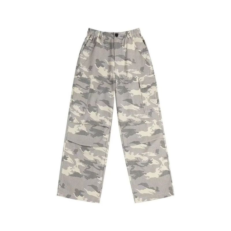 Modieuze comfortabele werkkleding met wijde pijpen, veelzijdige casual broeken, Amerikaanse vintage, lente/herfst, nieuwe camouflage_voghion.com