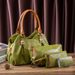 Vintage-Inspired 3-Piece Tote & Shoulder Bag Set – Stylish PU Handbag For Women With Detachable Straps (Green, Light Brown, Black)_voghion.com