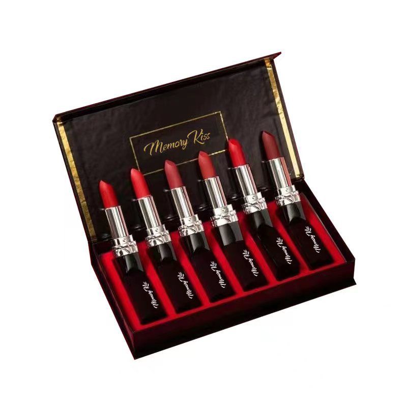 6 bucăți de ruj de lux de catifea la modă, de lungă durată, de înaltă calitate, pentru femei, cosmetice de machiaj_voghion.com