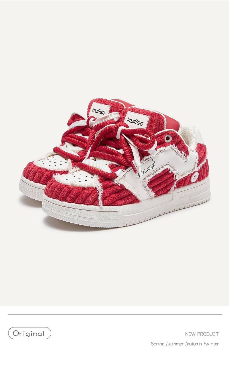 Scarpe da pane di tendenza Scarpe da uomo e da donna alla moda scarpe da tavola rosse_voghion.com