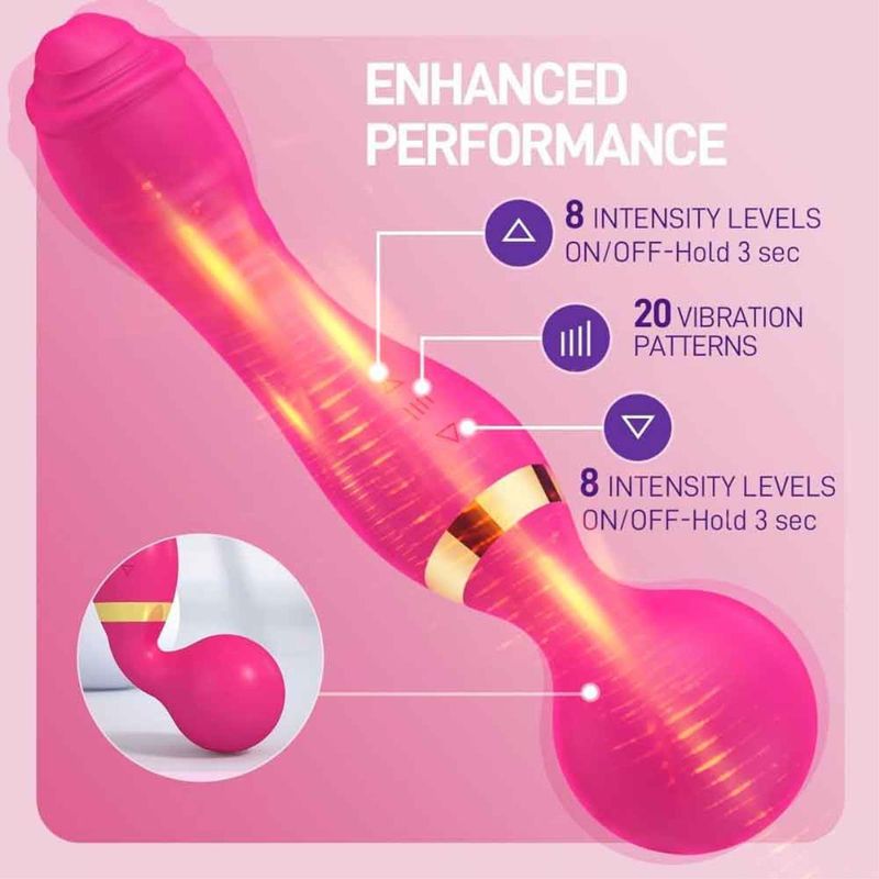 Vibrator 2in1 G-spot Powerful Vibrator For Women 8 Speed+20 Vibration Modes USB Love Egg Massage Adult Sex Toy For Women Masturbators_voghion.com