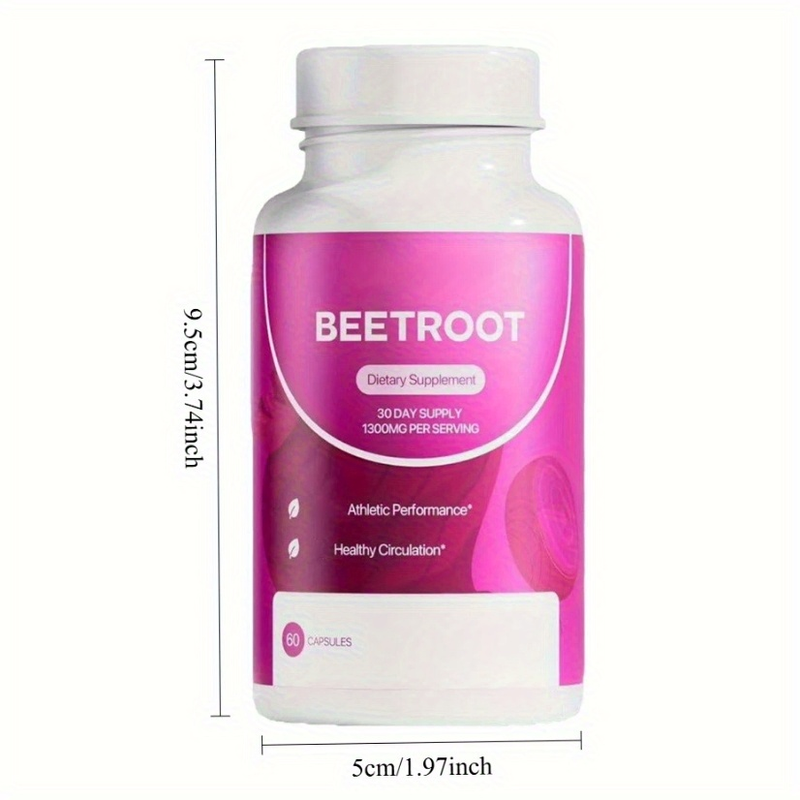 3 Bottles Of Beetroot Extract Capsules 1600 Mg - Daily Support For Gut Comfort, Intrinsic Toughness And Light Gloss Beetroot Supplement -_voghion.com