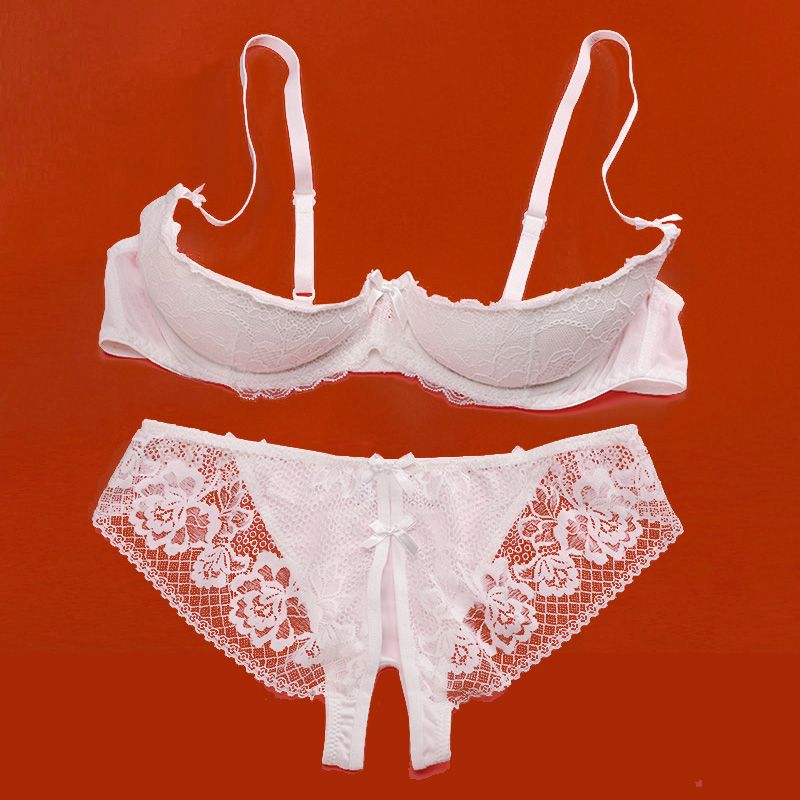 Lustig ~ Ausgeschnittene Dessous Weibliche Push-Up Sexy Kleine Strap Brust Pad Bh Offene Ausrüstung Leidenschaft Anzug_voghion.com