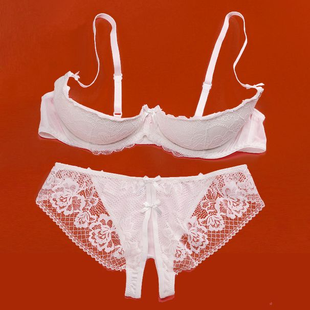 Lustig ~ Ausgeschnittene Dessous Weibliche Push-Up Sexy Kleine Strap Brust Pad Bh Offene Ausrüstung Leidenschaft Anzug_voghion.com