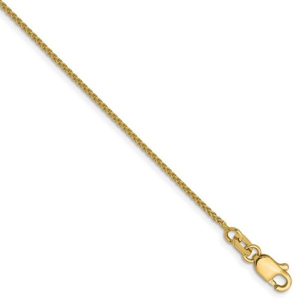 10K 1mm Spiga Chain Anklet_voghion.com