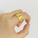 Gold-Plated Men's Cuban Matte Chain Open Ring Fashion Trend Jewelry_voghion.com