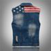 Herrenbekleidung Slim Fashion Herren Jeansweste Herren Jeansweste Weste Flagge Casual Weste_voghion.com
