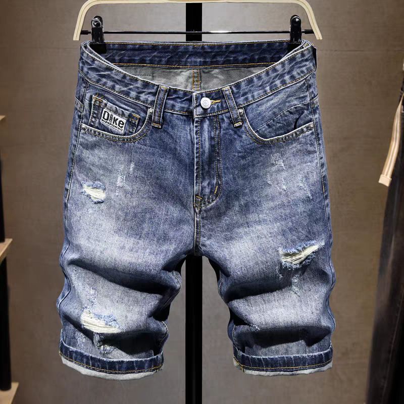 Men's Clothing Elastic Denim Shorts Men's Summer New Slim Straight Pants High Street Versatile Pants Fashion Trend_voghion.com