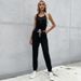 Black Suspender Buttoned Trousers Jumpsuit_voghion.com