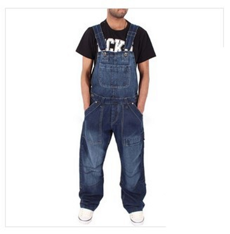 Men's Versatile Overalls Men's Denim Overalls Fashion Simple Multi-Pocket Loose Jeans_voghion.com