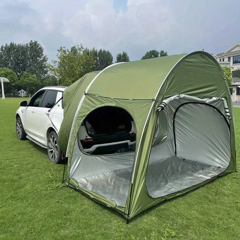 Parasol impermeable de apertura rápida para portón trasero de coche, portátil, impermeable y de apertura rápida, para acampar al aire libre con cierre de cremallera._voghion.com