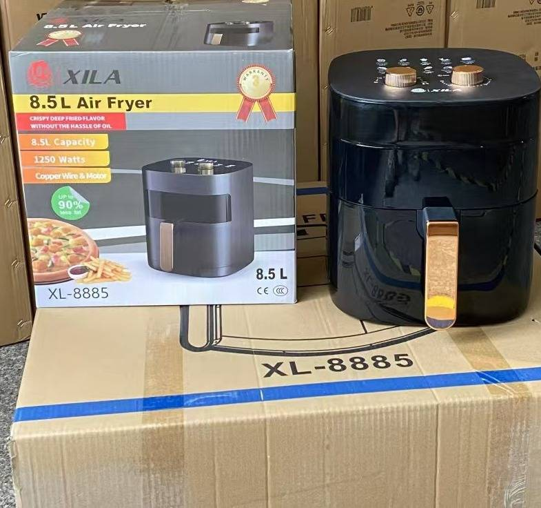 Friteuse à air grande capacité 6,5 L/6,8 L/8,5 L, commande mécanique standard européenne, puissance 1800 W, panier antiadhésif, cuisson sans huile pour toute la famille._voghion.com