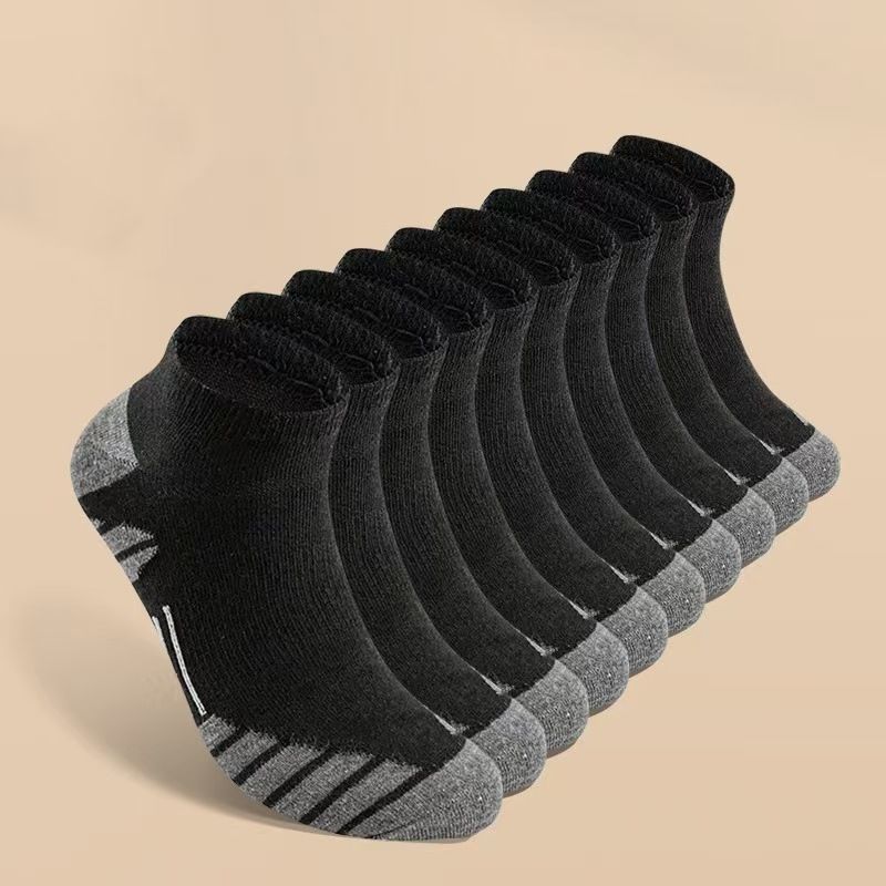Women's Socks Black And White Gray Running Socks Thick Towel Bottom Socks Sweat Absorbent And Non Slip Socks_voghion.com