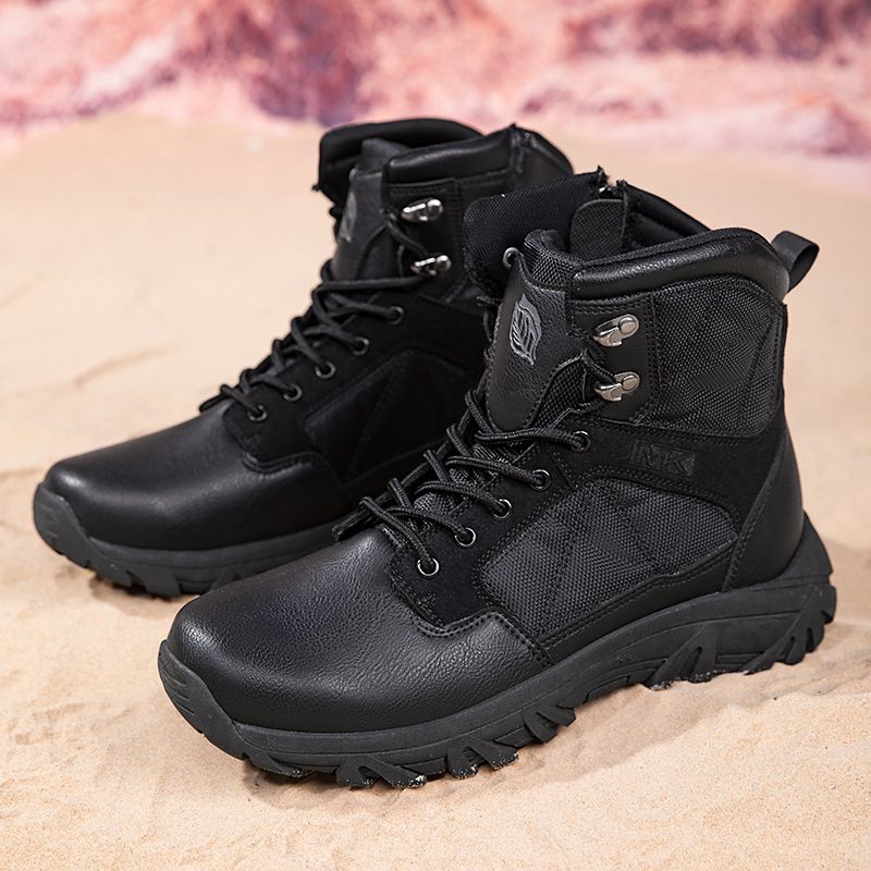 Novas botas militares masculinas de caminhada de tamanho grande, respiráveis e antiderrapantes, para trabalho ao ar livre, acampamento, trilha no deserto, calçados de caminhada_voghion.com