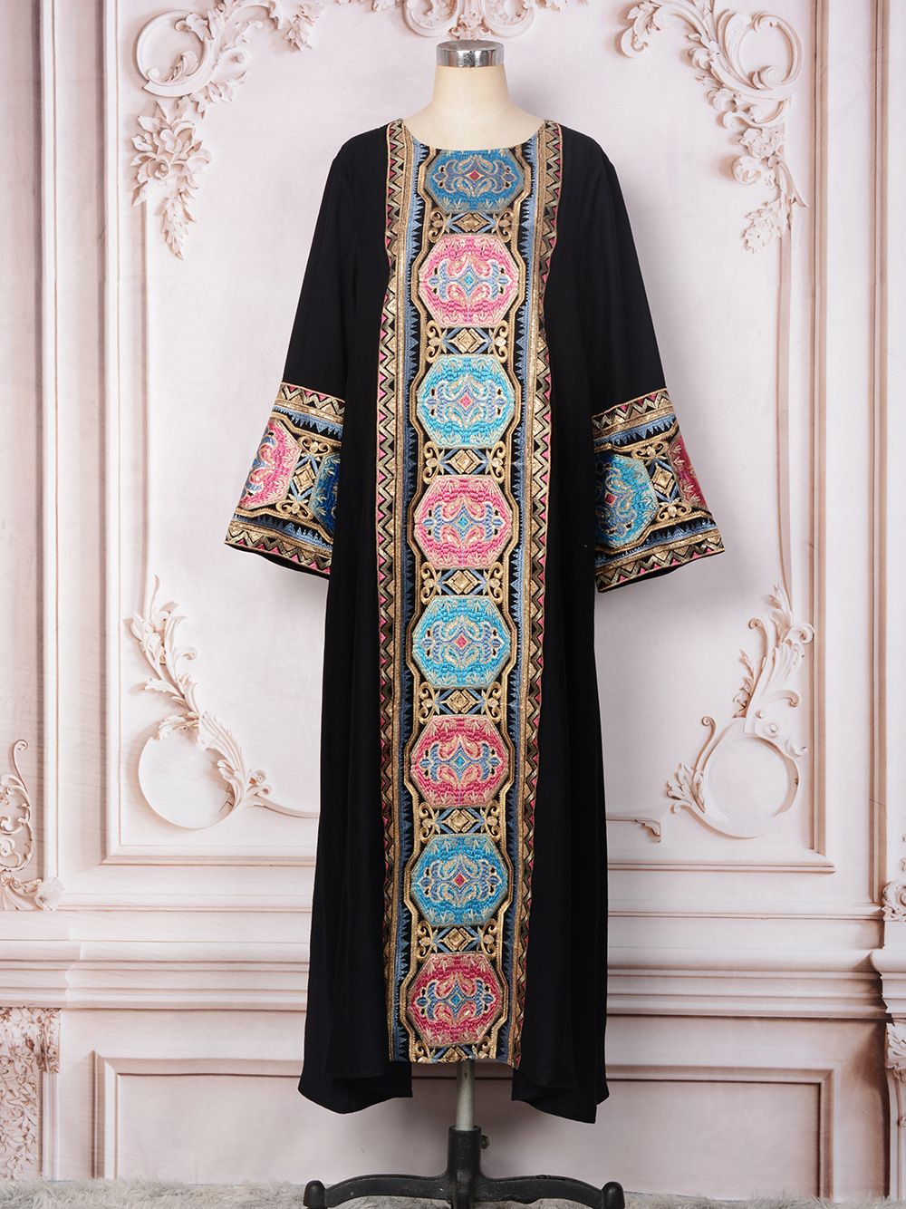 Cross Robe Clothing Factorys nye muslimske festkjole med broderi og perler_voghion.com