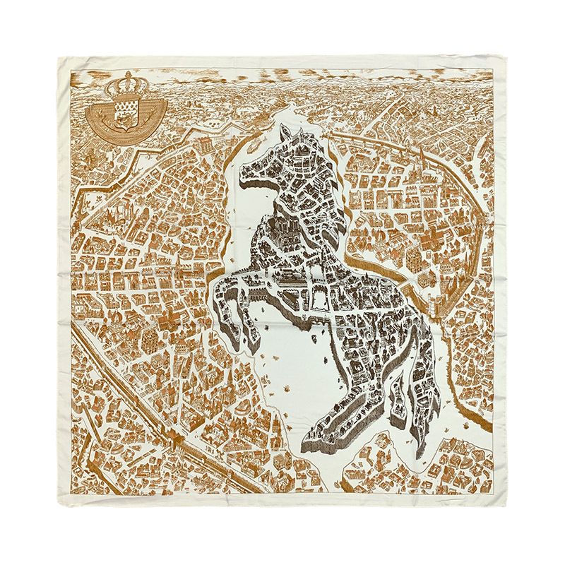 City Of Steeds Suzy Ten sam styl, drukowany, 90 jedwabny, mały, dla kobiet, ochrona przed słońcem, duży, kwadratowy szalik na głowę_voghion.com