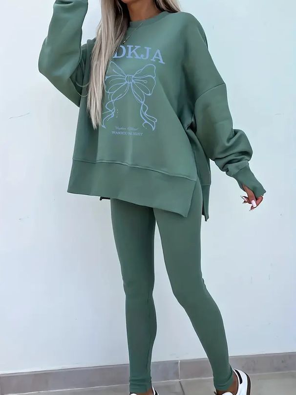 "Bow Print Long Sleeve Blouse – Sweet & Casual Loose Fit Top"Sweet & Stylish – The Perfect Everyday Top_voghion.com