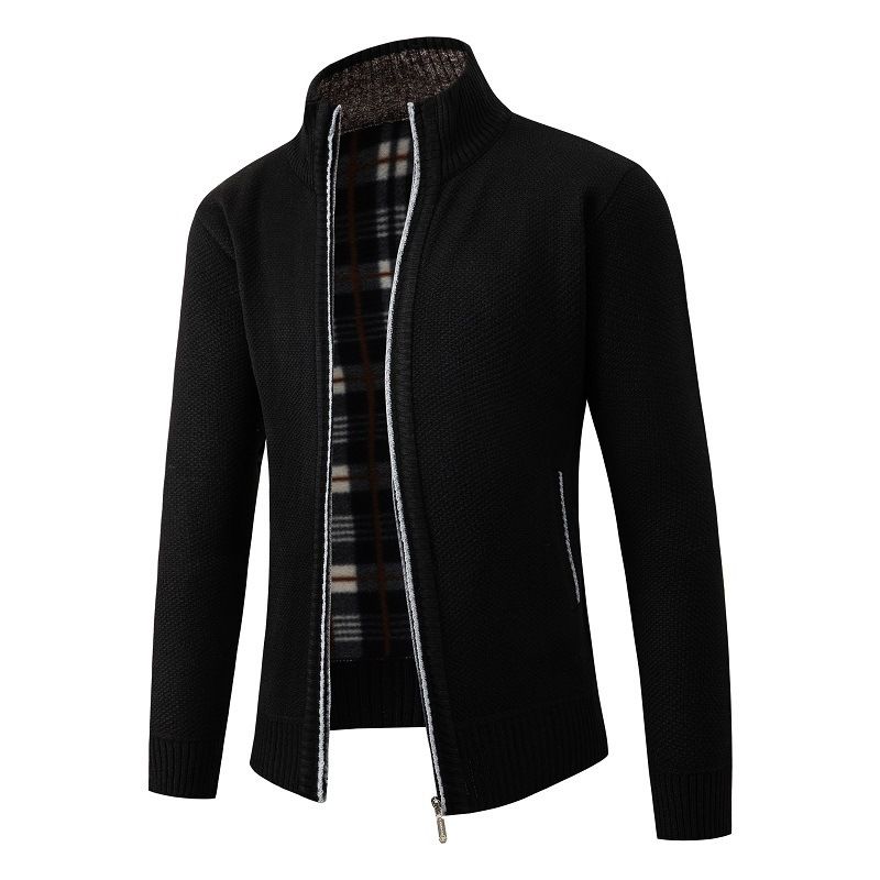 Maglione casual da uomo in maglia con cerniera - Pullover leggero alla moda autunno/inverno con collo alto (diversi colori e taglie)_voghion.com